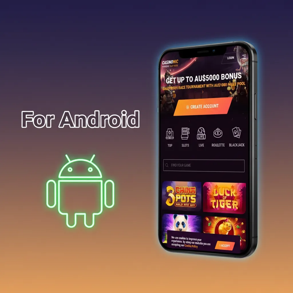 Android phone with steps: download APK, allow installs, sign in, or add PWA to Home screen via Chrome.