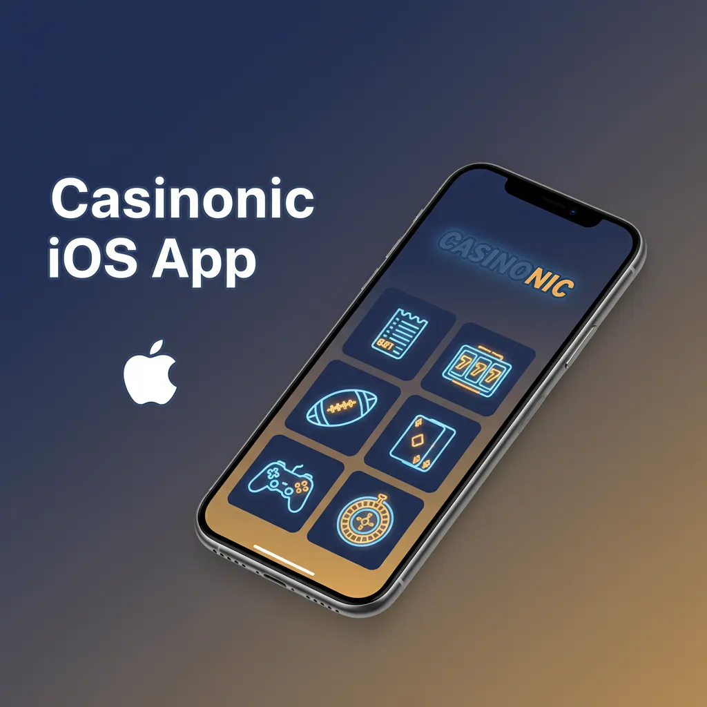 Casinonic iOS app screens on iPhone and iPad, with sports betting, pokies, table games, secure payments, and alerts.