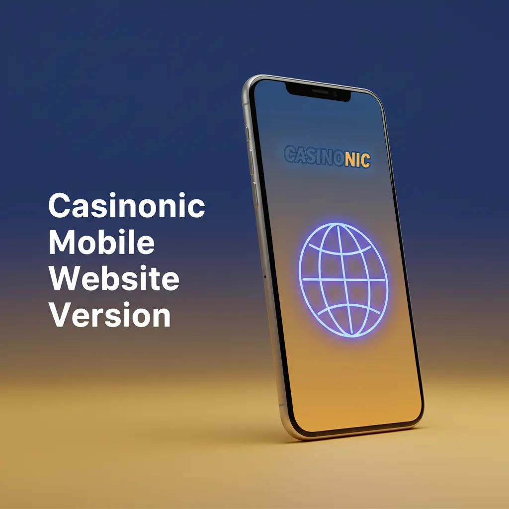 Phone and tablet showing Casinonic mobile site with betting, casino, payments, support; play in browser, no download