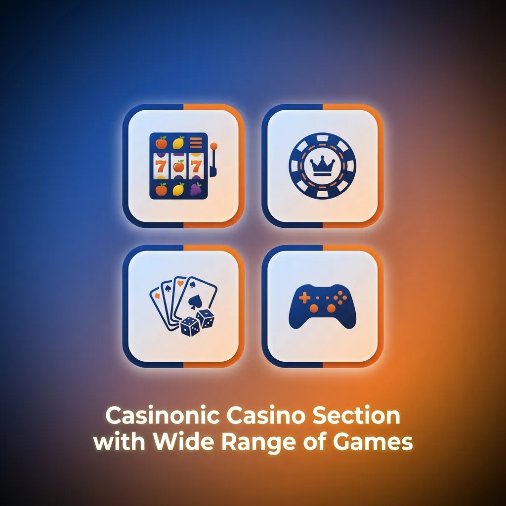 Casinonic Casino game lobby showing 3,000+ titles including pokies, table games, jackpot slots, and instant games
