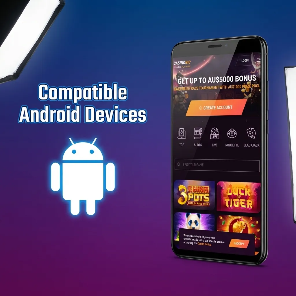 List of compatible Android smartphones including Samsung Galaxy, Google Pixel, Oppo, OnePlus, Xiaomi, Motorola, and Nokia models