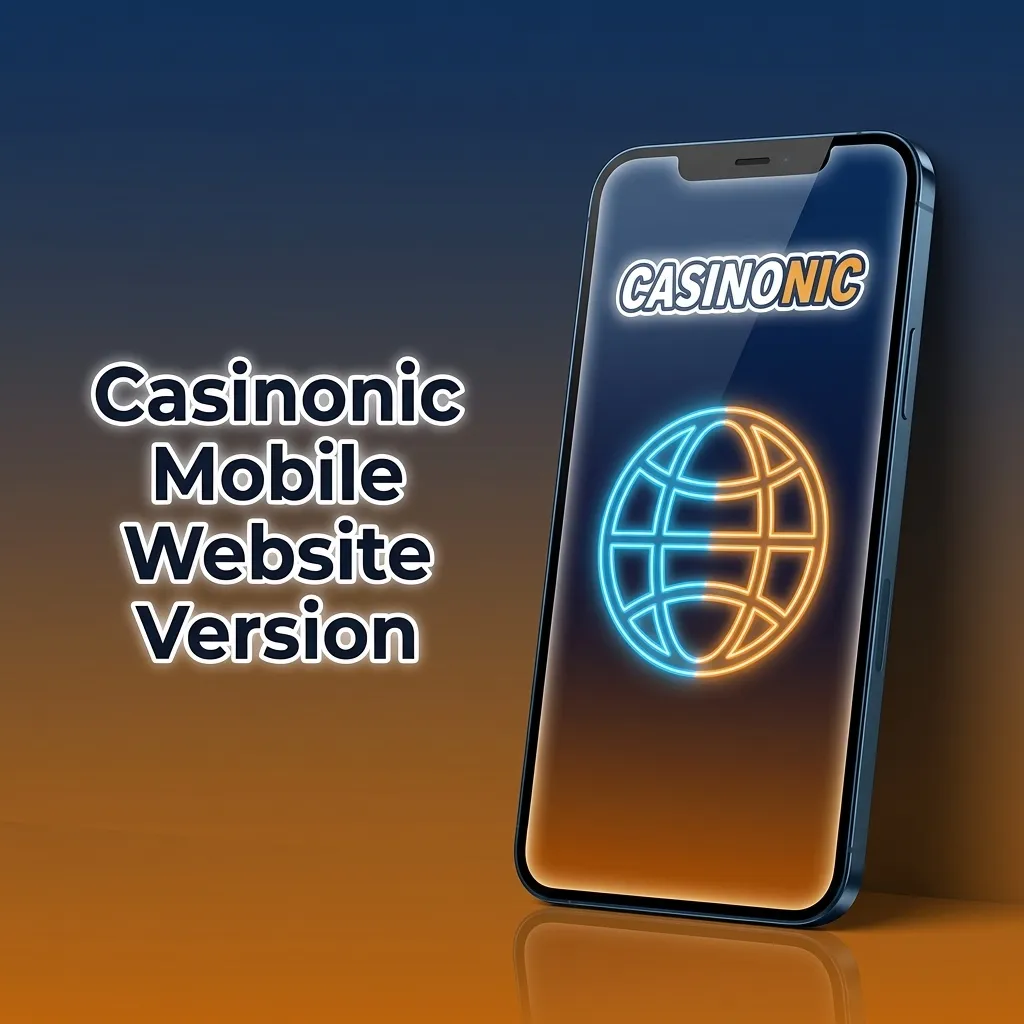 Person using smartphone to access Casinonic mobile casino website in web browser
