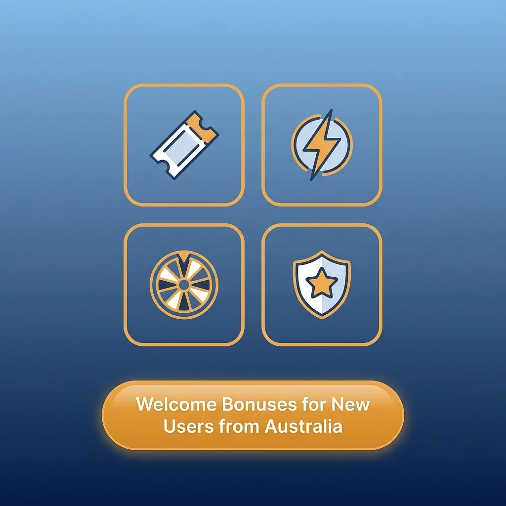 Australian casino welcome bonus offers showing matched deposits, free spins, and sports betting promotions for new players