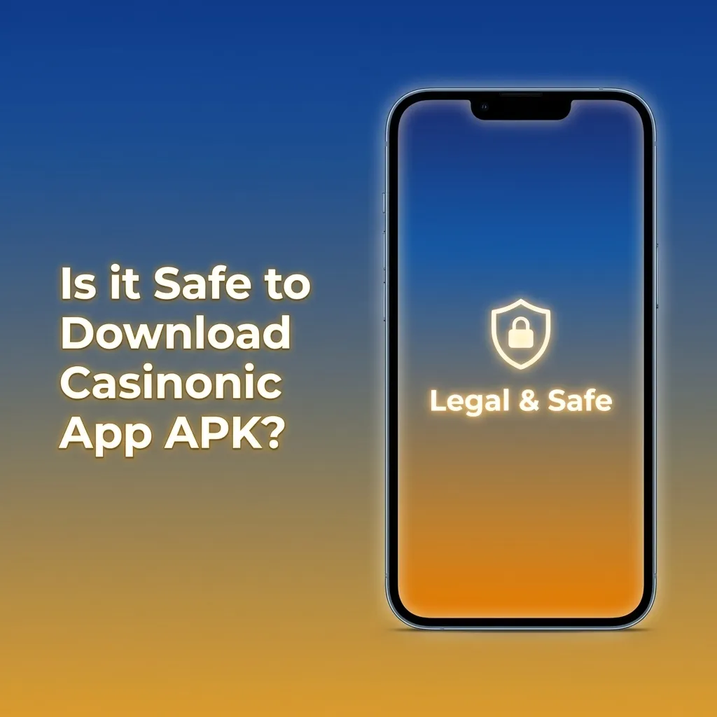 Smartphone displaying Casinonic casino app with security lock icon and Curaçao eGaming licence verification badge