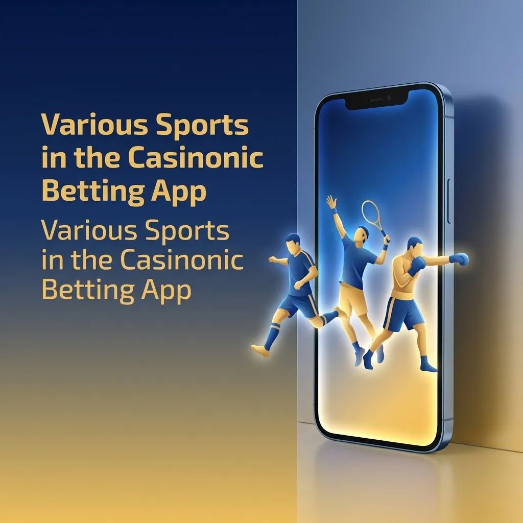 Casinonic betting app interface showing multiple sports options including football, basketball, tennis, and esports markets